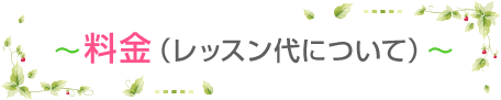 料金（レッスン代について）
